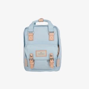 DOUGHNUT Macaroon Mini Backpack Iceberg Light Blue Nylon Real Leather Trimming